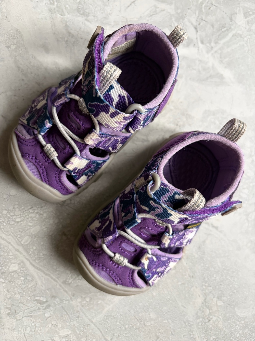 Keen Purple Patterned Kids Sandals with Cream Accents